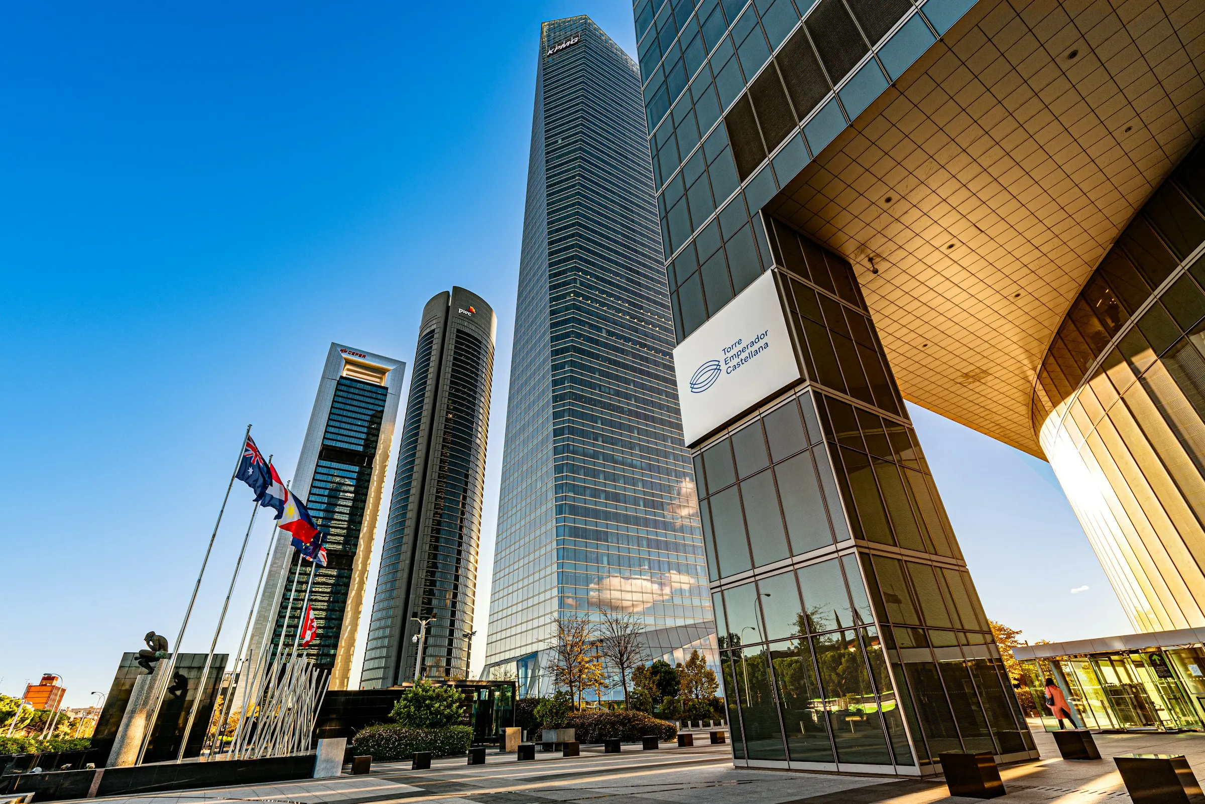 Madrid Cuatro Torres business district at midday